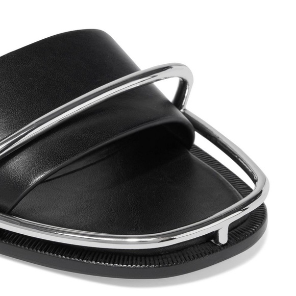ALEXANDER WANG Sora Halo Flat Leather Sandals in Black - Picture 4 of 9